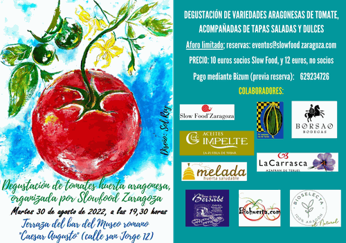 Cartel 2022 de la degustación de tomates de Zaragoza Cartel 2022 de la degustación de tomates
